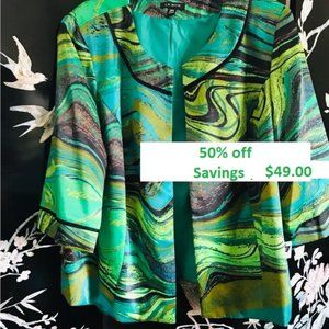 🐢 Green shade swirl with green lining jacket